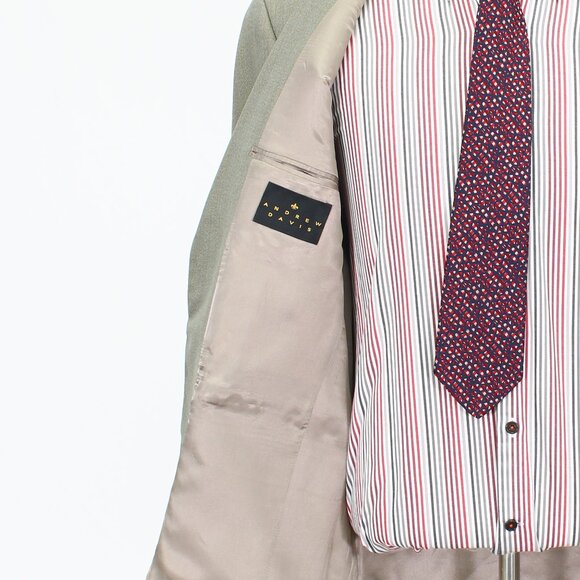 Andrew Davis 42R 35x29 Beige Solid 2-Button Suit R756 - Picture 11 of 15